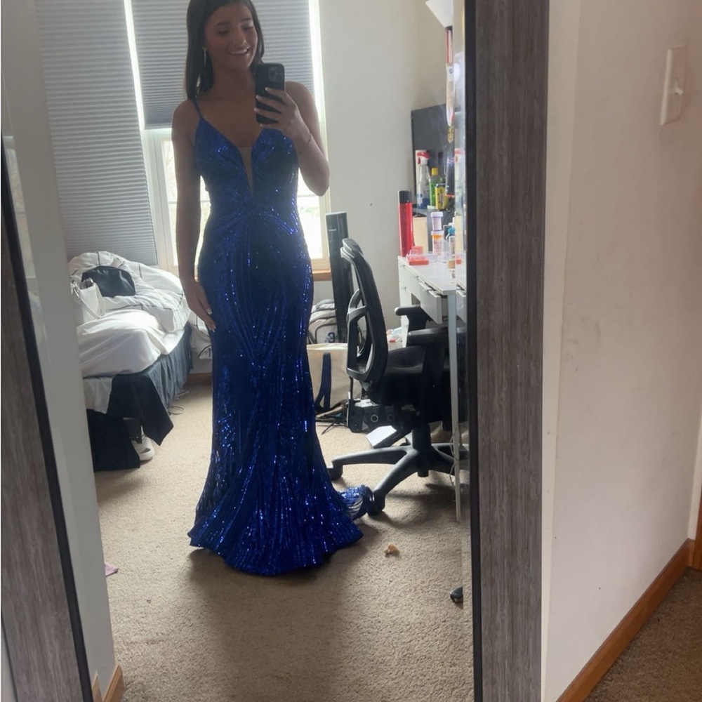 Dazzling Royal Blue Sequin Dress